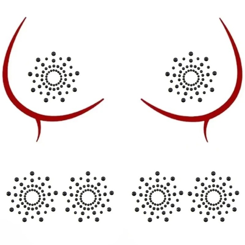 Strapless Bra Adhesive - 2/1Pairs Sexy Nipple Transparent Self Adhesive