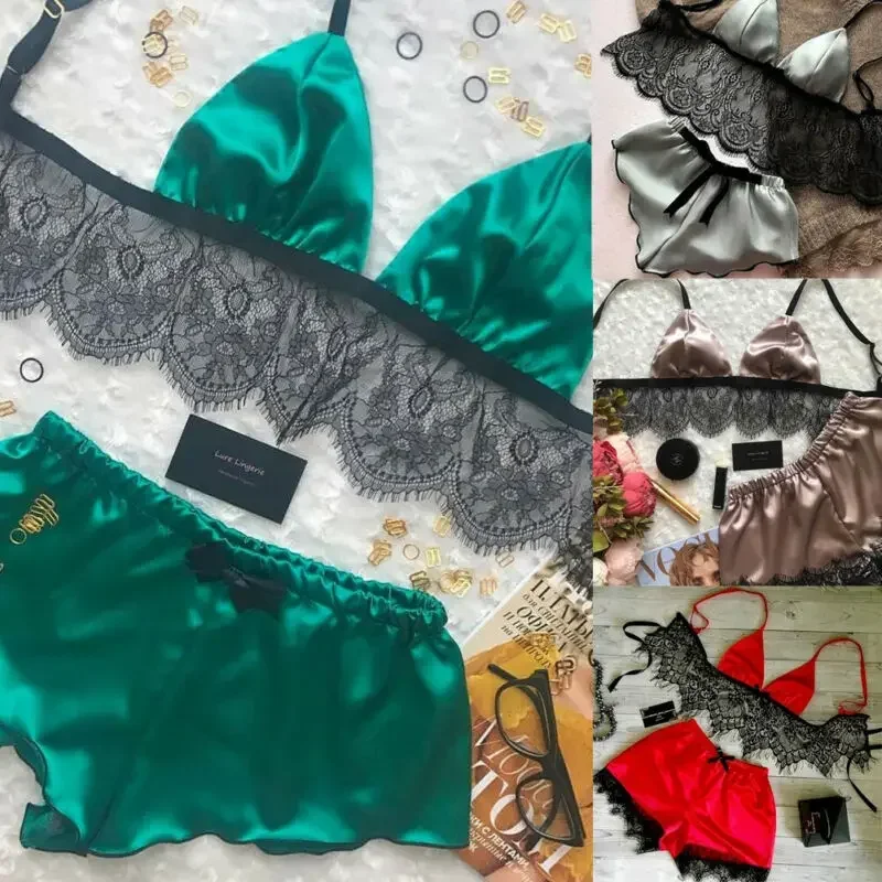 Women's Underwear Sexy Silk Sa – обзор и цена Lace Bralette Set
