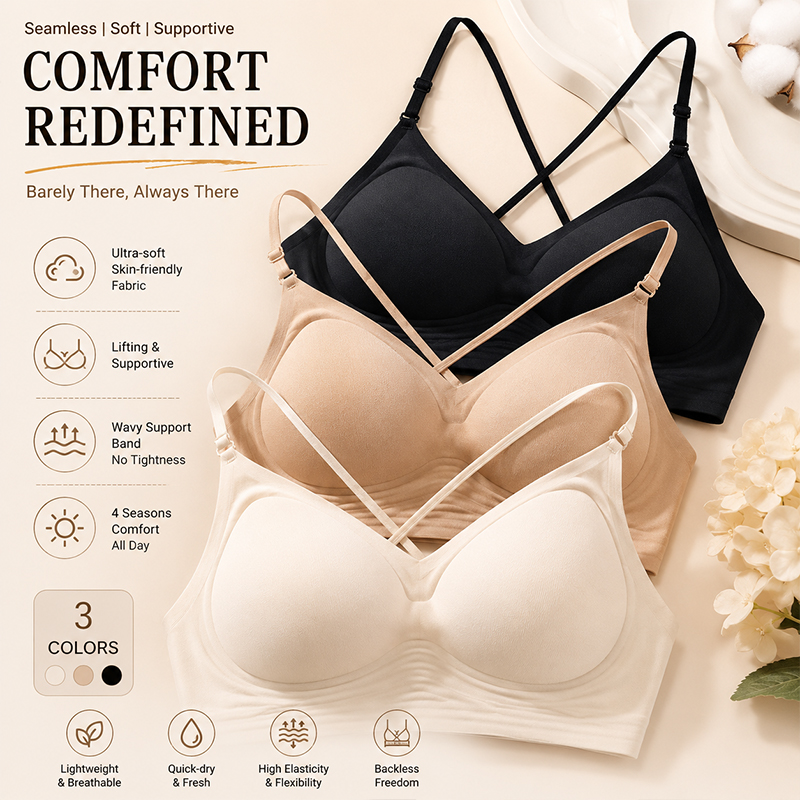 FINETOO Seamless Wave Support  – обзор и цена Sleep Bra Bralette