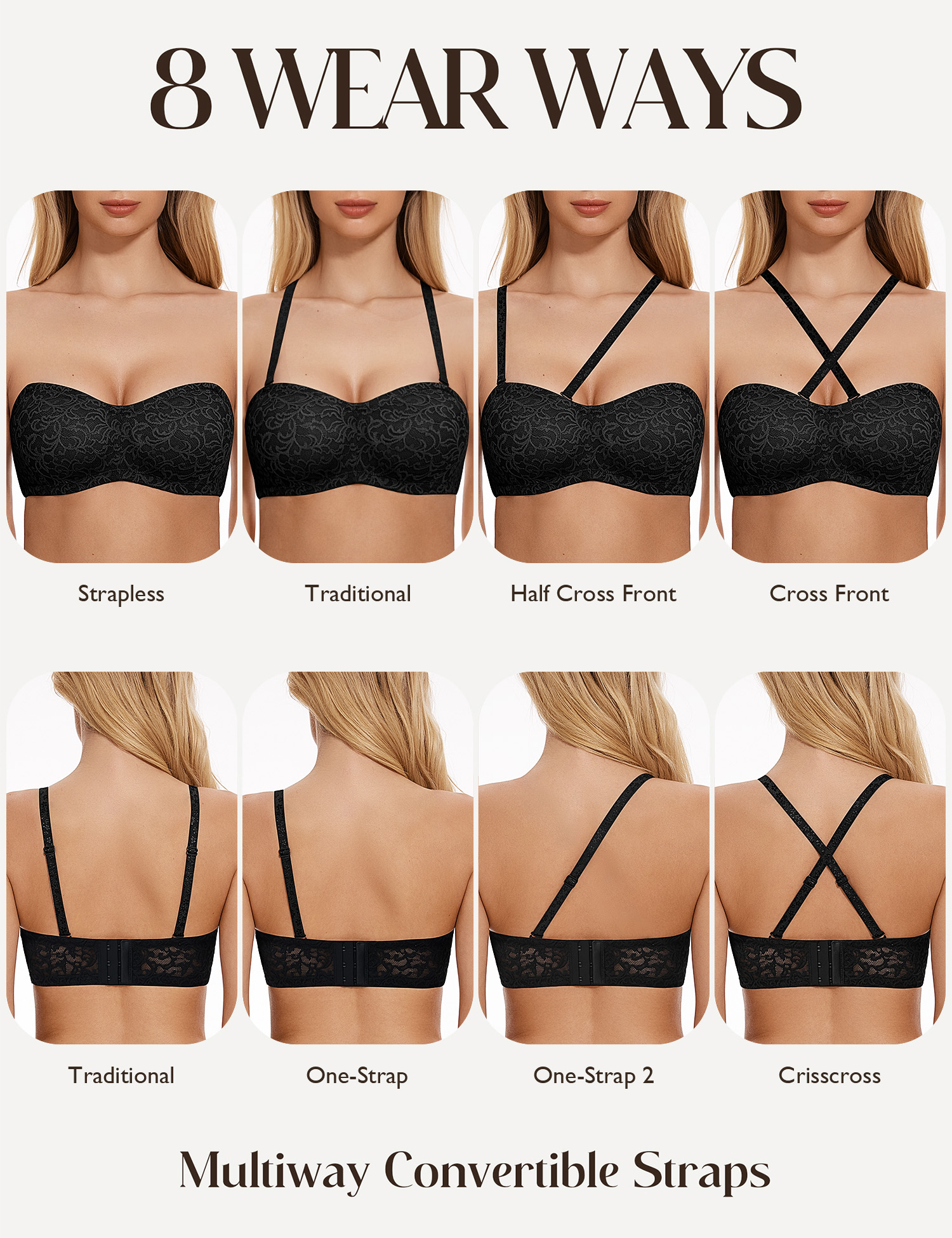 Wingslove Women's Strapless mu – обзор и цена Convertible Bra Multiway