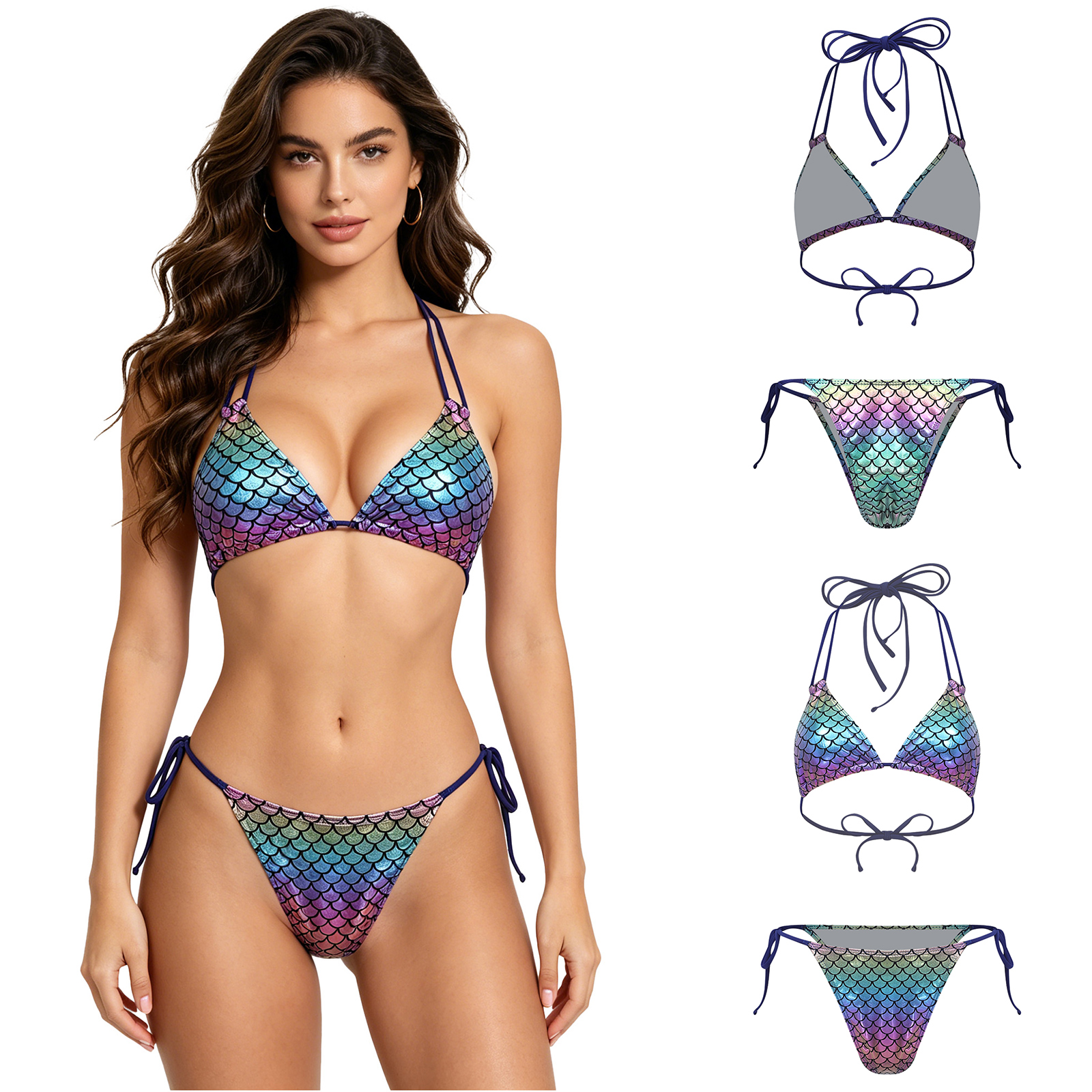 Women's Mermaid Bikini Swimsui – обзор и цена Underwire Bra Padded