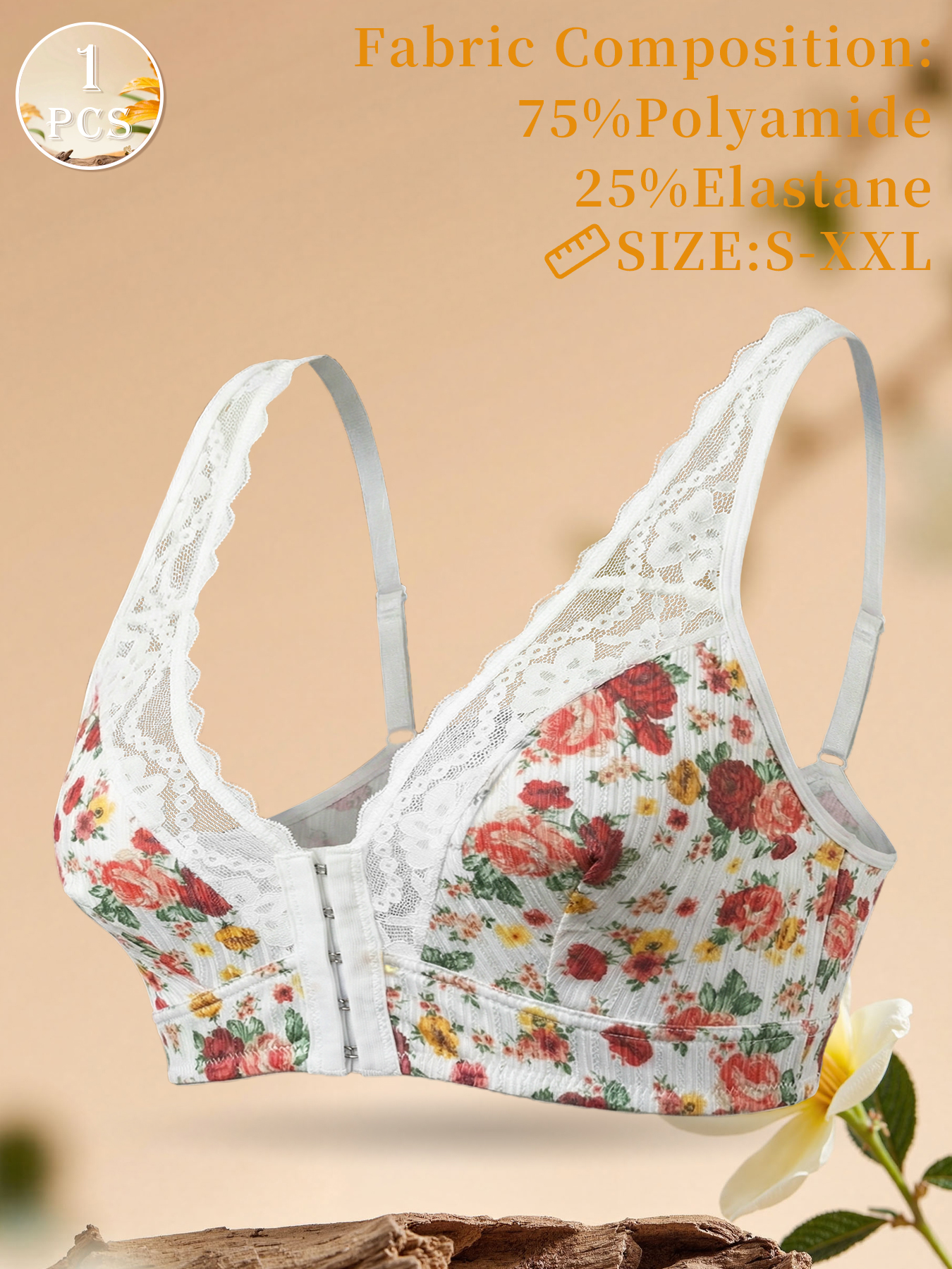 1pc Women's Floral Print Wirel – обзор и цена Wirefree Bra Comfort
